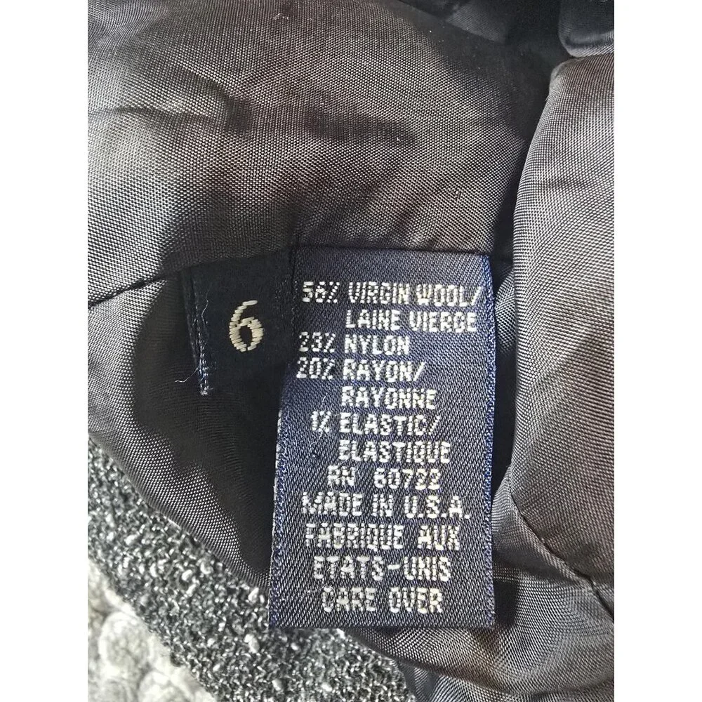 Vintage Burberrys of London Blazer Jacket Size 6 Wool Blend Tweed Grey Green USA - Picture 7 of 7